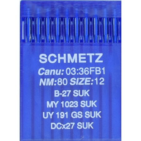Schmetz Industrial overlock machine needles B 27,81x1, DCx21 SUK SIZE-80/12